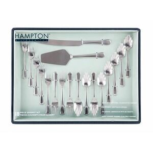 Hampton Forge Lexington 18 Pc Dessert Set NOS Cake Knife Pie Server Forks Spoons